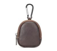 UYFRD Mini borsa della moneta del cuoio genuino, borsa di immagazzinaggio semplice della moneta del raccoglitore della chiusura lampo dell', Caffè scuro, Taglia unica