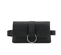 UYFRD Mini Marsupio 2 in 1 Leopard Stripe Coin Purse Ladies Belt Bag Belt Phone Bag Waist Bag Flap Leather Fanny Pack, Nero , Taglia unica