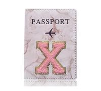 UYFRD Moda Passaporto Copertura Protettiva Ricamo Lettera Modello Viaggio Passaporto Titolare Del Raccoglitore Regalo PU Custodia In Pelle Cover, A 1487 (X), Taglia unica