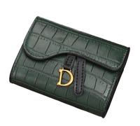 UYFRD Portafoglio da donna Breve D Lettera Fibbia Monete Borse Portafoglio Card Bag Key Wallet Carteras di Lusso para Mujeres, Verde scuro, Taglia unica