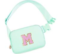 Uygafly Marsupio a tracolla con iniziali e toppa con lettere carine, regali di compleanno per ragazze adolescenti, roba alla moda per adolescenti, verde chiaro, M, Verde chiaro, M