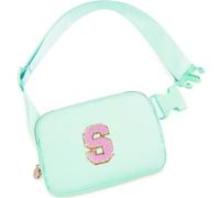 Uygafly Marsupio Marsupio a tracolla con iniziali e toppa con lettere carine, regali di compleanno per ragazze adolescenti, roba alla moda per adolescenti, verde chiaro, S, Verde chiaro, S