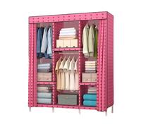 UYHBCNQD Armadio Organizzatori Abbigliamento Rack Struttura Stabile Armadio Armadio Armadio Stile Fattoria Tessuto Armadio con Aste Appendiabiti Armadio Armadio Armadio Spazioso