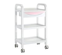UYHBCNQD Carrello da parrucchiere, carrello da salone a 3 livelli, carrello da salone in laminato spesso con ruote, grande carrello di bellezza per risparmiare spazio