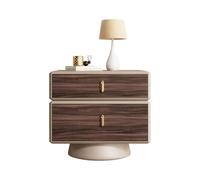 UYHBCNQD Comodino in legno massello, 40/50 cm, girevole a 360°, con 2 cassetti, comodino