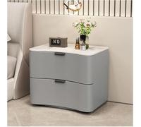 UYHBCNQD Comodino moderno in legno, facile da installare, tavolino in pelle microfibra con piano in finto marmo e 2 cassetti