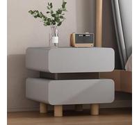 UYHBCNQD Comodino moderno in pino unico con 2 cassetti, comodini rivestiti in pelle, comodino per camera da letto