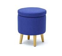 UYHBCNQD Poggiapiedi da scrivania, imbottito, rotondo, con rivestimento rimovibile e gambe in legno, comodo sgabello imbottito per soggiorno, facile da spostare