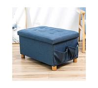 UYHBCNQD Poggiapiedi pieghevole ottomano sedile contenitore con gambe in legno tessuto imbottito grande panca portaoggetti per camera da letto e soggiorno facile da spostare