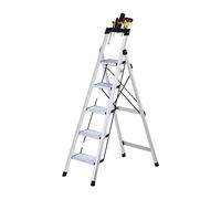 UYHBCNQD Scale a pioli Scala Pieghevole a 4 stadi Sgabello a gradini in Alluminio Scala Pieghevole con Piattaforma per Attrezzi Scala a Pedale Portatile capacità 150 kg / 330 libbre Sicuro e Pratico
