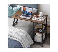 UYHBCNQD Scrivania in piedi Tavolo da letto a forma di C Piastra di densità mobile Scrivania regolabile in altezza Scrivania per laptop a 2 livelli Comodino Overbed Facile da spostare