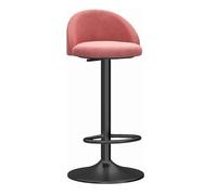 UYHBCNQD Sedia da bar girevole imbottita in velluto con schienale e base cromata, sgabello da bar regolabile in altezza da 65 a 80 cm, sgabello alto per godersi la vita