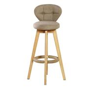 UYHBCNQD Sedia da bar girevole, moderna sedia da bar in legno, corda di canapa, sgabello da bar da cucina con schienale e poggiapiedi, sgabello da bar, carico 150 kg, sgabello alto affidabile per