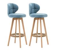 UYHBCNQD Set di 2 sgabelli alti da bar, girevoli a 360°, con schienale, struttura in legno massello, sgabelli da bar per cucina, carico 181,4 kg, sgabello da bancone Goditi la vita