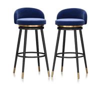 UYHBCNQD Set di 2 sgabelli da bar, sedia da bar senza velluto con schienale basso e poggiapiedi, sgabello da bancone, carico 150 kg, sgabello ergonomico girevole alto