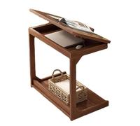 UYHBCNQD tavolini bassi Tavolino mobile a forma di C. Tavolino con copertura ribaltabile. Angolo regolabile con ruote. Tavolino. Comodino in legno Piccolo spazio