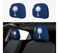 UYHhgqw Copri poggiatesta per auto, motivo bandiera della Carolina del Sud, 2 pezzi, accessorio divertente ed elegante, universale, adatto per la maggior parte delle auto