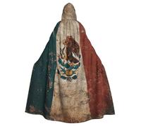UYHhgqw Costume da strega di Halloween con bandiera messicana, mantello con cappuccio da uomo e donna, costume horror horror per Halloween, costume cosplay