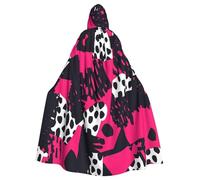 UYHhgqw Costume da strega di Halloween con stampa astratta leopardata, mantello con cappuccio per uomo e donna, costume horror horror per Halloween, costume cosplay