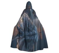 UYHhgqw Costume da strega di Halloween da cigno sul lago, mantello con cappuccio per uomo e donna, costume horror horror per Halloween, costume cosplay