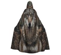 UYHhgqw Costume da strega di Halloween da lupi nella foresta, mantello con cappuccio da uomo e da donna, horror horror, costume per Halloween, costume cosplay