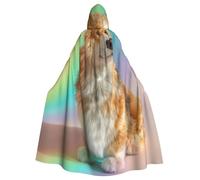 UYHhgqw Costume da strega per Halloween e cagnolino, mantello con cappuccio per uomo e donna, costume horror horror per Halloween, costume cosplay