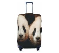 UYHhgqw Due adorabili cuccioli di panda durevole copertura per valigia, antigraffio, adatta per bagagli da 45,7 a 81,3 cm, Nero , S