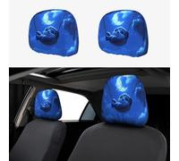 UYHhgqw Set di 2 copri poggiatesta per auto, motivo elfi sotto il cielo notturno, divertenti ed eleganti, accessori universali per la maggior parte delle auto