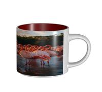 UYHhgqw Tazza in ceramica con fenicottero tropicale paradiso tropicale, per donne, tazza da caffè, grande capacità e manico, per ufficio e casa