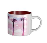 UYHhgqw Tazza in ceramica con isole tropicali, da donna, grande capacità e manico, per ufficio e casa