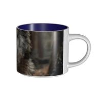 UYHhgqw Tazza in ceramica con lupi nella foresta per donne, tazza da caffè, grande capacità e manico, per ufficio e casa