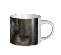 UYHhgqw Tazza in ceramica con lupi nella foresta per donne, tazza da caffè, grande capacità e manico, per ufficio e casa