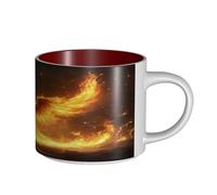 UYHhgqw The Fiery Red Phoenix Tazza in ceramica per donne, tazze da caffè, grande capacità e manico, per ufficio e casa