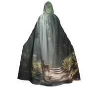 UYHhgqw The Forest Under The Sunshine - Costume da strega di Halloween, mantello con cappuccio per uomo e donna, costume horror horror per Halloween, costume cosplay