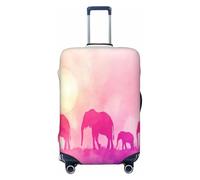 UYHhgqw The Herd of Elephants Under The Setting Sun Copertura per valigie resistente antigraffio per bagagli da 45,7 a 81,3 cm, Nero , L