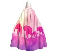 UYHhgqw The Herd of Elephants Under The Setting Sun - Costume da strega di Halloween, mantello con cappuccio da uomo e donna, horror horror per Halloween, costume cosplay