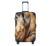 UYHhgqw The Secret of Rhinoceros - Copertura protettiva per valigia, antigraffio, adatta per bagagli da 45,7 a 81,3 cm, Nero , L