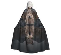 UYHhgqw The Wolf By The River Costume da strega di Halloween, mantello con cappuccio per uomo e donna, costume horror horror per Halloween, costume cosplay