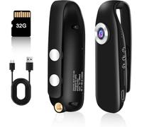 UYIKOO Body Camera 1080P con clip magnetica, 32GB Tiny Pocket Cam | Videocamera POV indossabile, per ciclismo, passeggiate, viaggi, animali domestici, registrazione, memoria integrata da 32 G