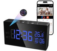 UYIKOO Telecamera Nascosta WiFi 5/2,4G, Mini Telecamera Spia Senza Fili, Micro Spy Cam Orologio 120° 1080P HD Microcamere Videocamera Interno Visione Notturna e Rilevamento Moviment Tuya APP