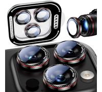 Uyiton Protezione per obiettivo della fotocamera per iPhone 16 Pro Max/16 Pro/15 Pro Max/15 Pro/14 Pro Max/14 Pro - Protezione per fotocamera in vetro temperato di grado militare e protezione per