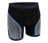 UYN Alpha Pantaloncini da Running Uomo Pantalone, Uomo, Charcoal/Pearl Grey/Blue, M
