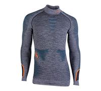 UYN Man Ambityon UW Shirt LG_SL. Melange Turtleneck Ambityon Maglia Intima Dolcevita Manica Lunga da Uomo Melange, Uomo, Black Melange/Atlantic/Orange Shiny, S/M