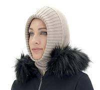 UYN Balaclava Cashmere Passamontagna Uomo Donna In Lana E Seta Con Filato Riflettente Argenthon, Morbido E Caldo