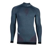 UYN Fusyon Underwear Maglia Intima Termica Lana Merino, Uomo, Orion Blue/Bordeaux/Pearl Grey, L/XL