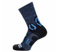 UYN Junior Outdoor Explorer Socks Calza, Black/French Blue, 27/30 Unisex-Bambini e Ragazzi