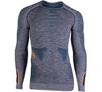 UYN Man Ambityon UW Shirt LG_SL. Melange Ambityon Maglia Intima Manica Lunga da Uomo Melange, Uomo, Black Melange/Atlantic/Orange Shiny, XXL