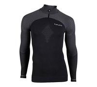 UYN Man Running Alpha OW Shirt LG_SL. Zip Up Alpha Maglia da Running da Uomo Manica Lunga Mezza Zip, Uomo, Blackboard/Charcol, S