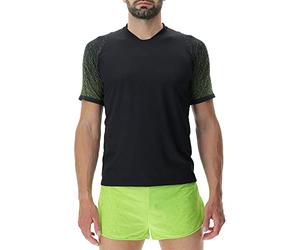 UYN O102341 Running EXCELERATION OW AERNET Sh_SL T-Shirt Uomo Nero/Lime XXL
