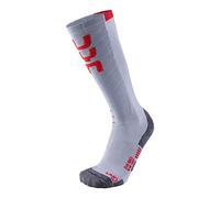 UYN Ski Evo Race Lady Evo Race Calza da Sci Donna, Donna, Light Grey/Red, 37/38